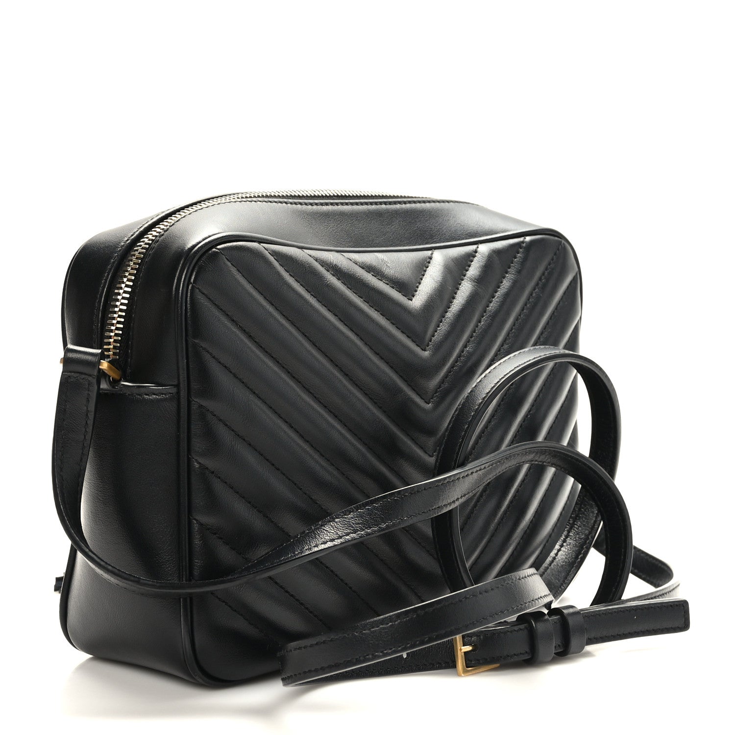 Saint Laurent Calfskin Matelasse Monogram Lou Camera Bag Black 3 of 10