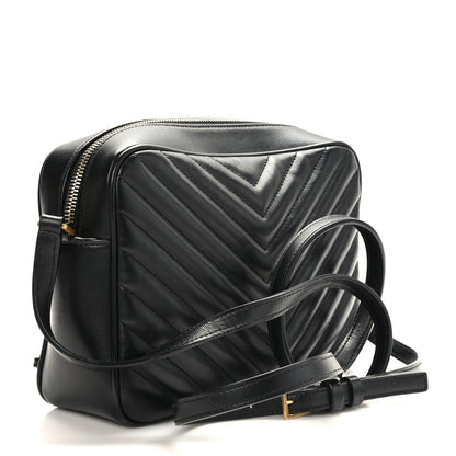 Saint Laurent Calfskin Matelasse Monogram Lou Camera Bag Black 3 of 10