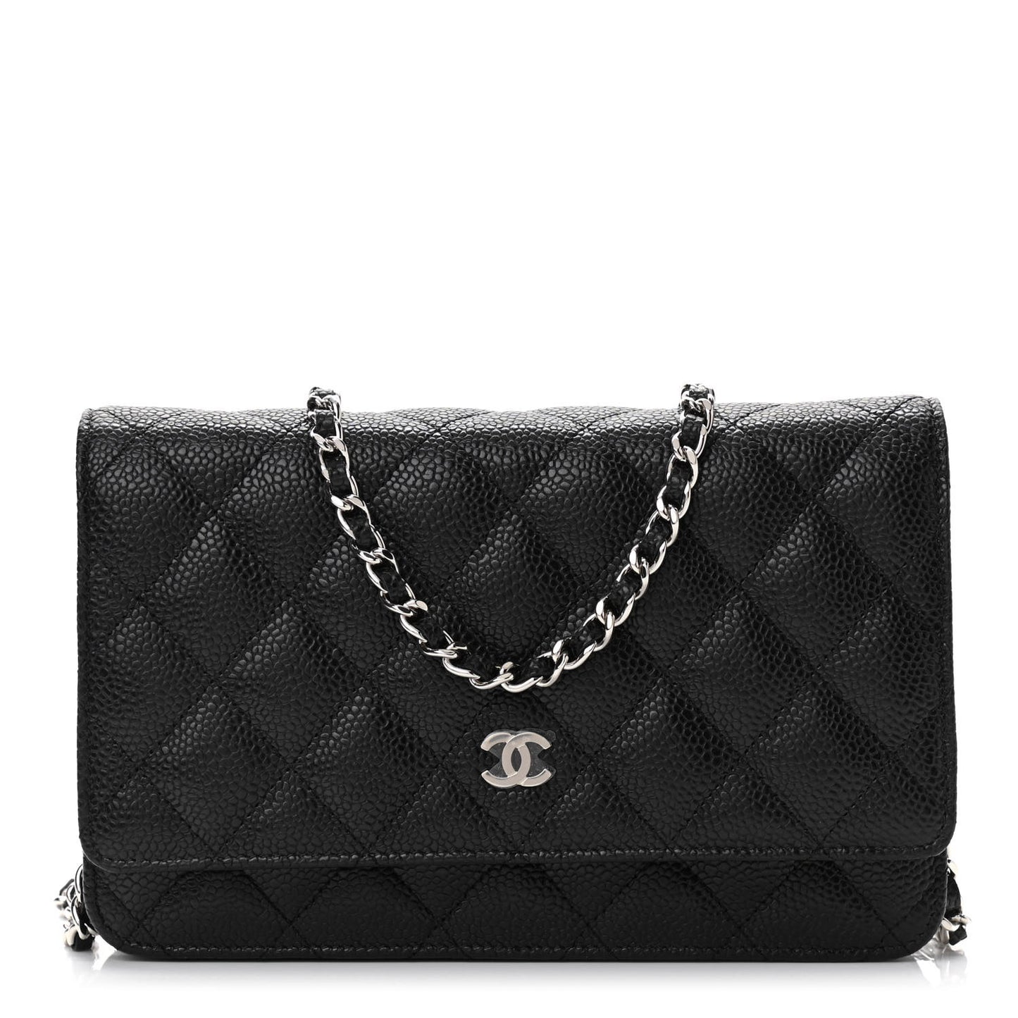 Caviar Quilted Wallet On Chain WOC Black