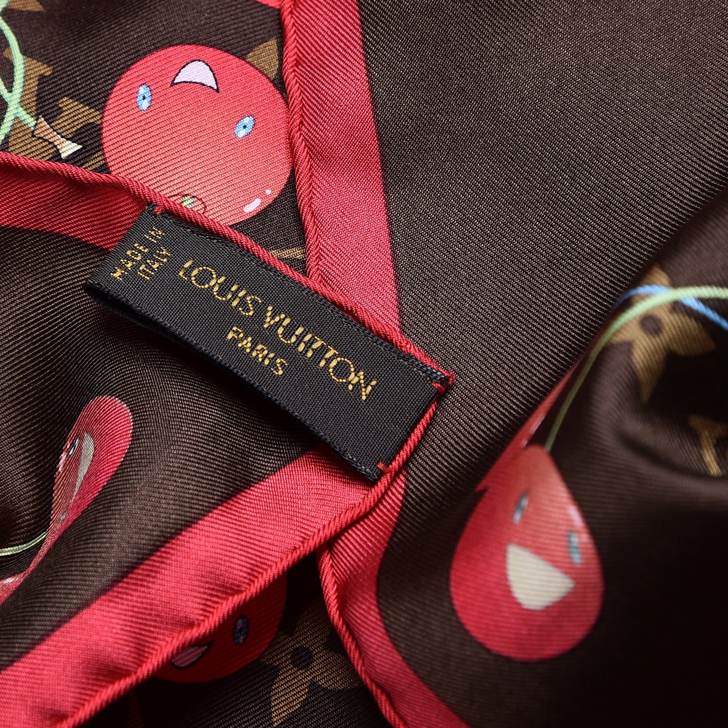 Louis Vuitton Silk Monogram Cerises Scarf 5 of 5