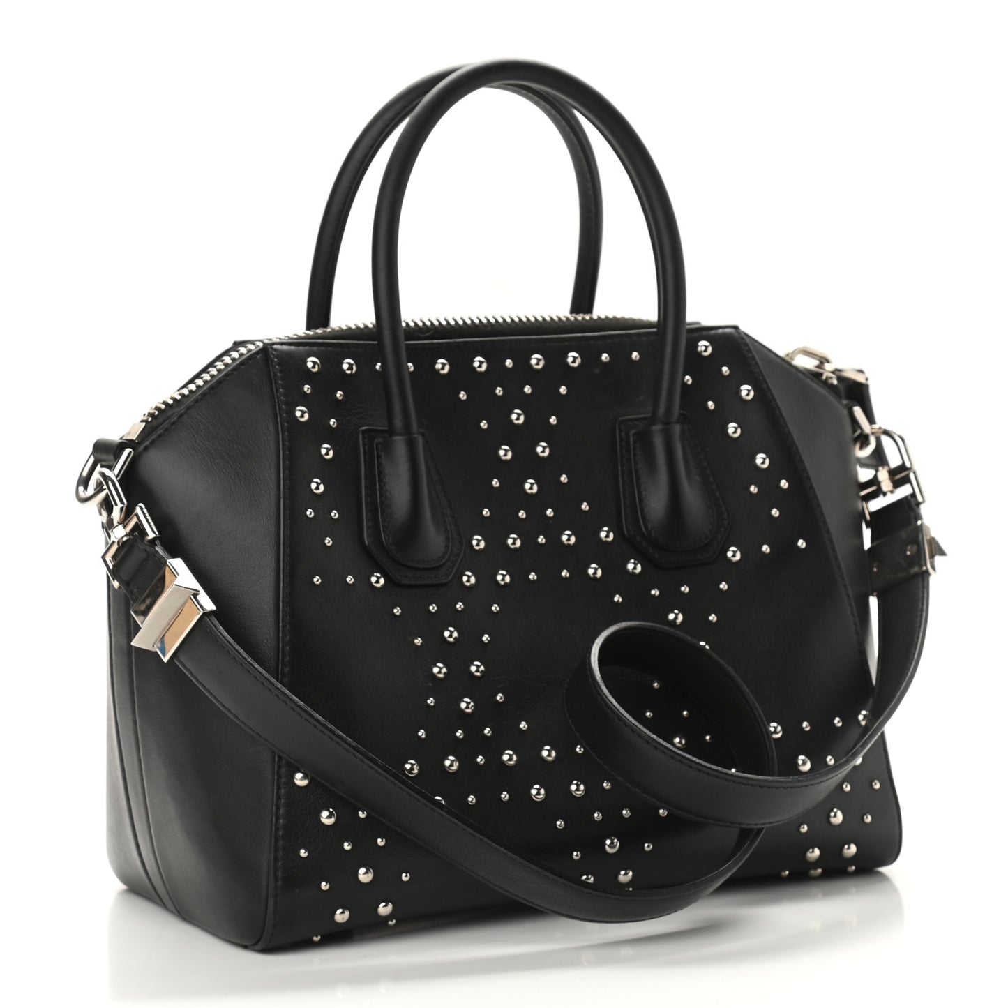 Smooth Calfskin Small Studded Antigona Black