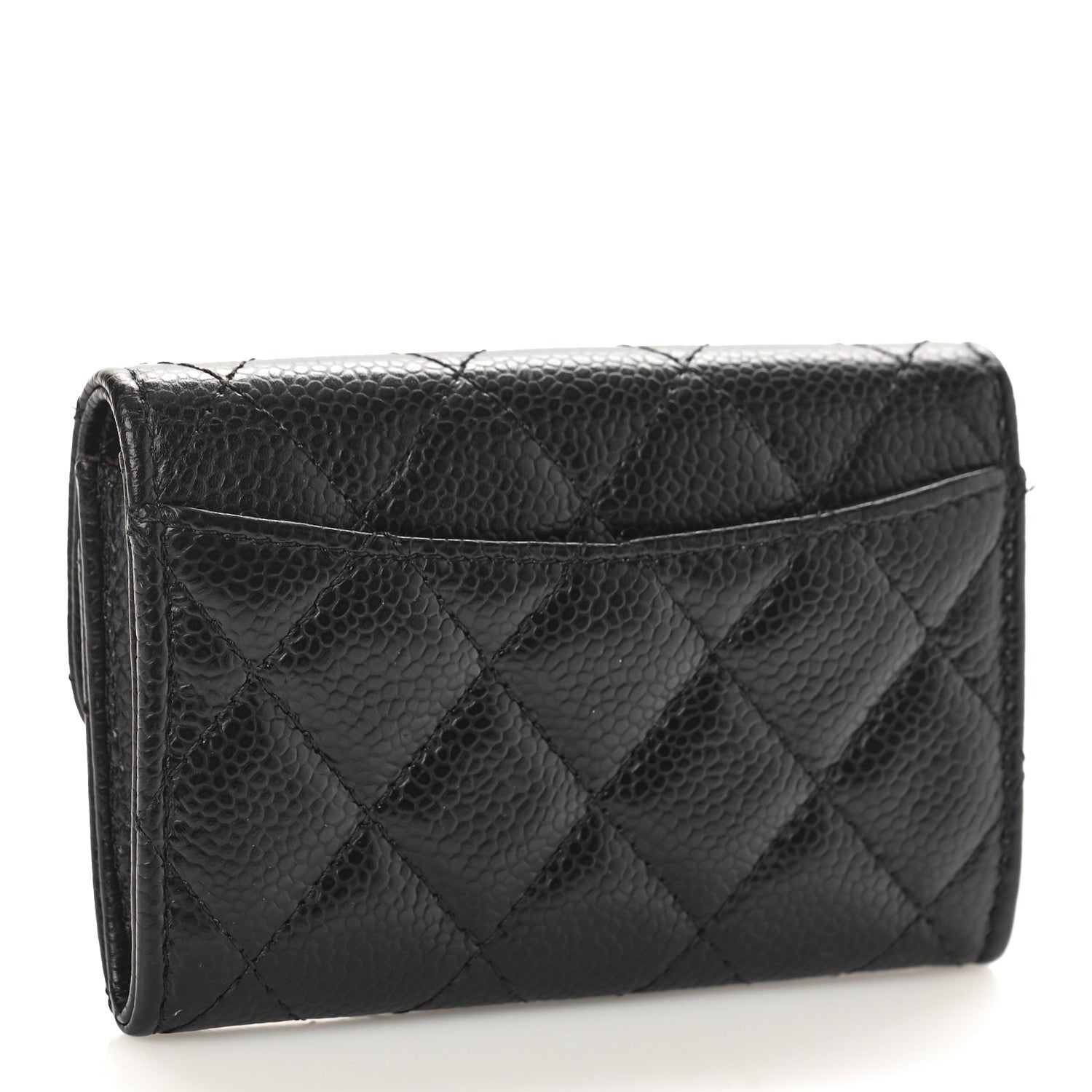 Chanel Caviar Quilted Flap Card Holder Wallet Black 3 of 11