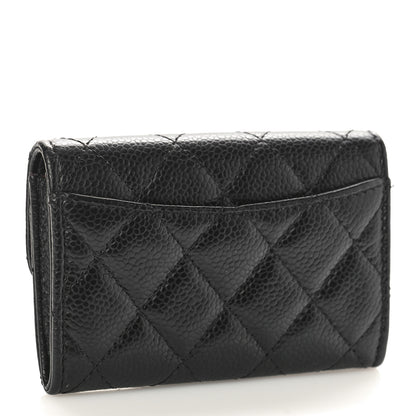 Chanel Caviar Quilted Flap Card Holder Wallet Black 3 of 11