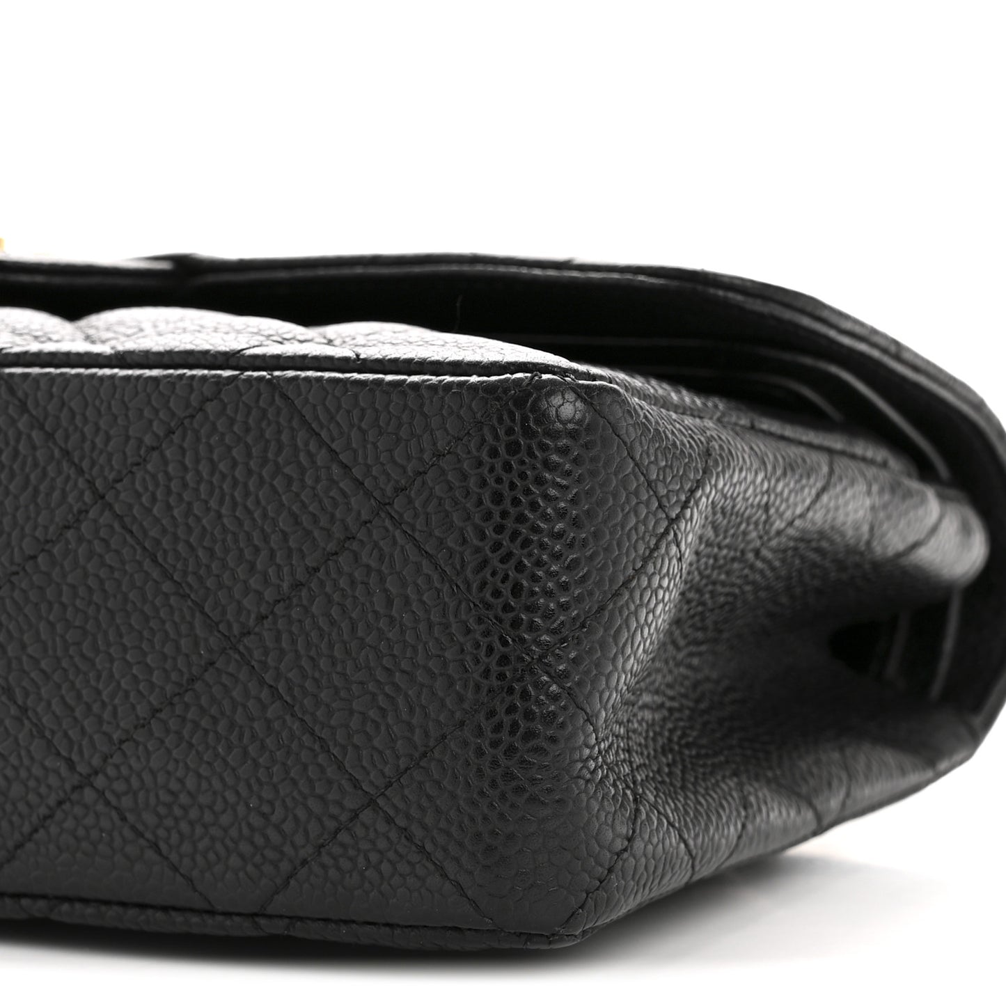 Caviar Quilted Small Double Flap Black