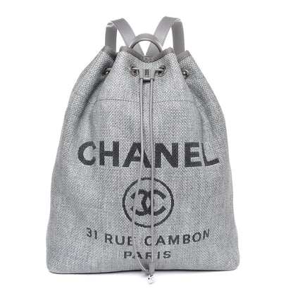 Chanel Canvas Large Deauville Backpack Grey 1 of 7