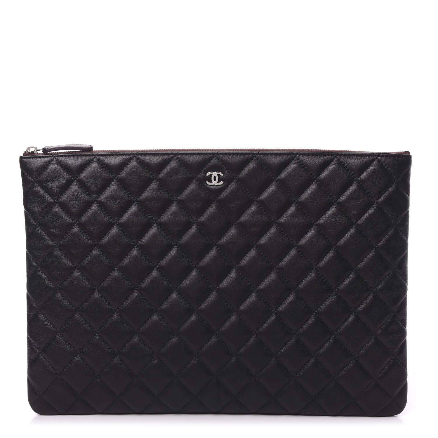 Chanel Lambskin Quilted Large Cosmetic Case Black 1 of 8