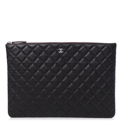 Chanel Lambskin Quilted Large Cosmetic Case Black 1 of 8