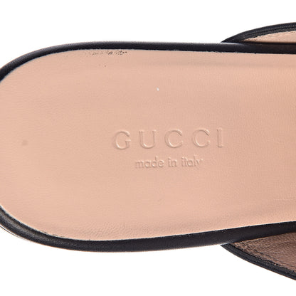 Gucci Calfskin Crystal Tiger Embroidered Womens Princetown Slippers 37 Black 6 of 10