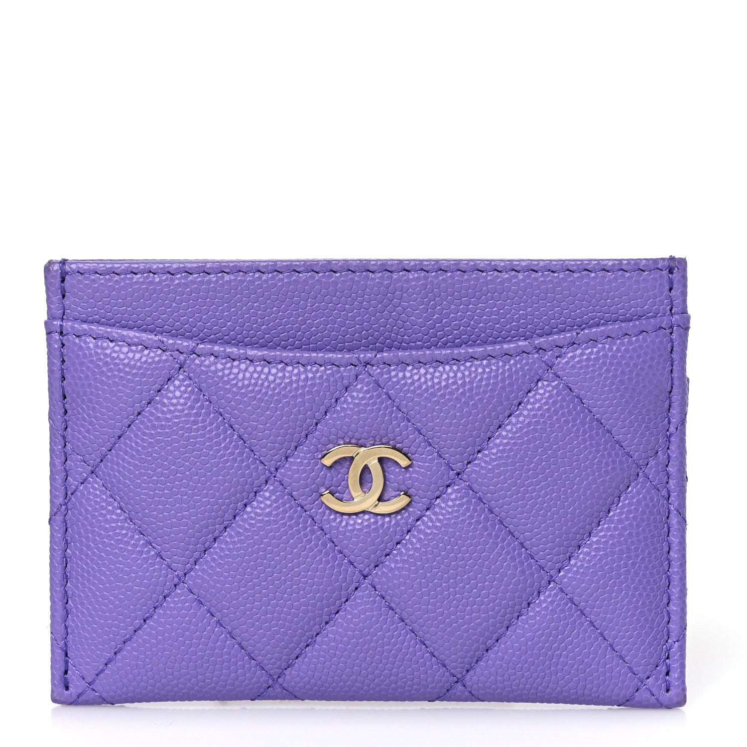 Chanel Caviar Quilted Card Holder Purple 1 of 9