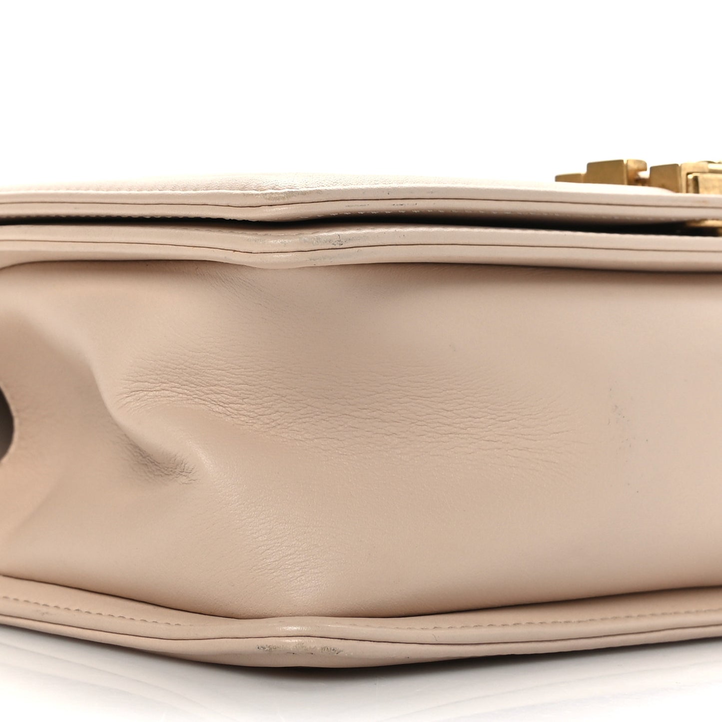 Caviar Suede Calfskin Chevron Medium Boy Flap Beige