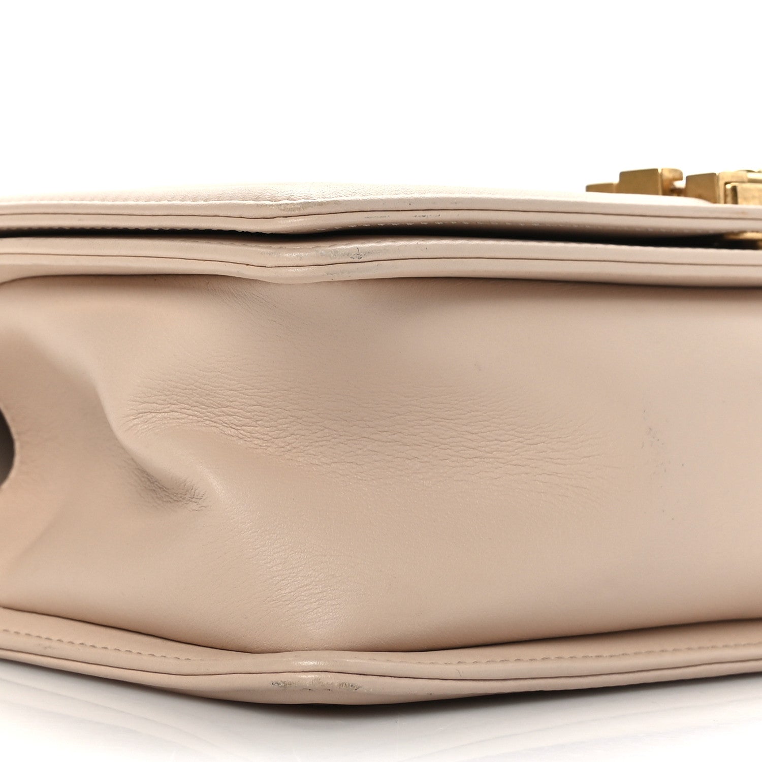 Chanel Caviar Suede Calfskin Chevron Medium Boy Flap Beige 8 of 9