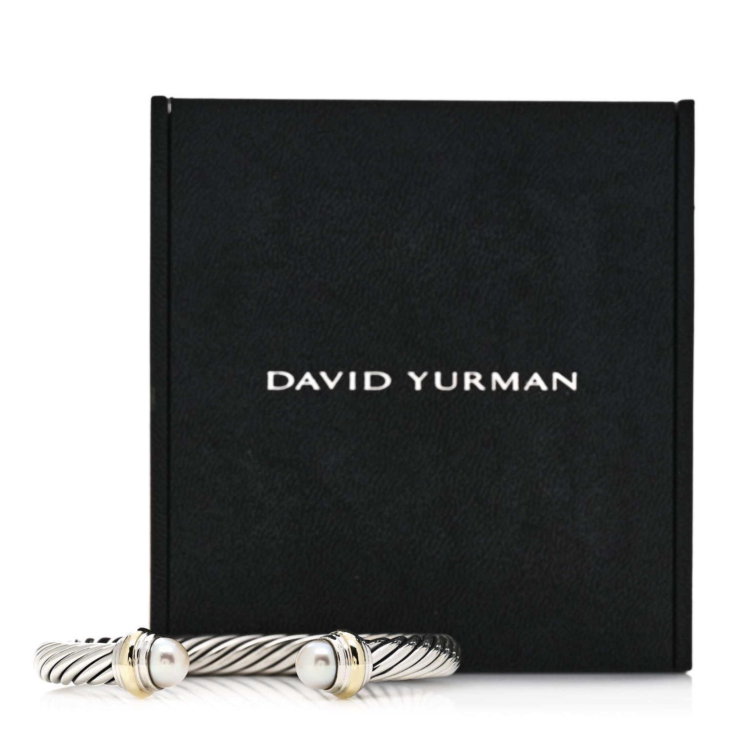 David Yurman Sterling Silver 14K Yellow Gold Pearl 7mm Cable Classics Bracelet 4 of 4