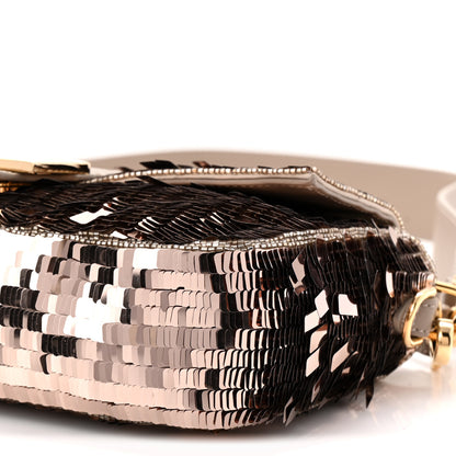 Fendi Sequin Paillettes Vitello Grace Sex and the City Baguette Tortora 10 of 10