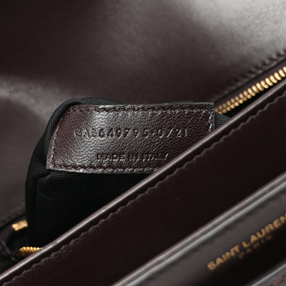 Saint Laurent Shiny Crocodile Embossed Calfskin Le Maillon Satchel Coffee 7 of 10