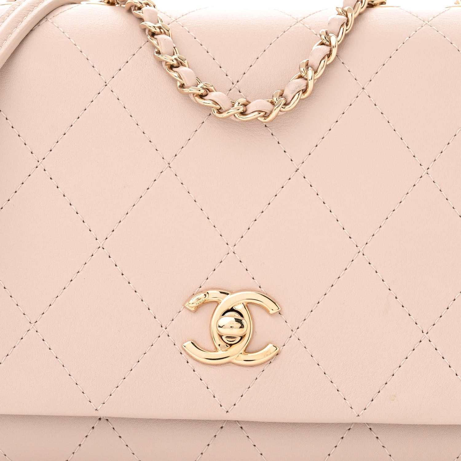 Chanel Calfskin Stitched Small Flap Light Beige 8 of 11