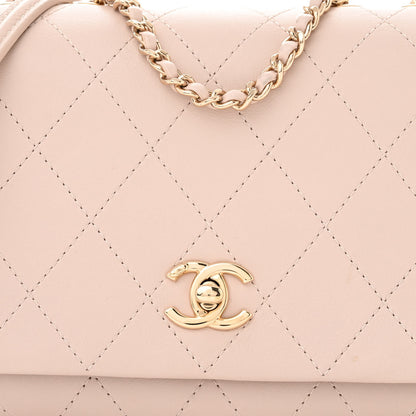 Chanel Calfskin Stitched Small Flap Light Beige 8 of 11