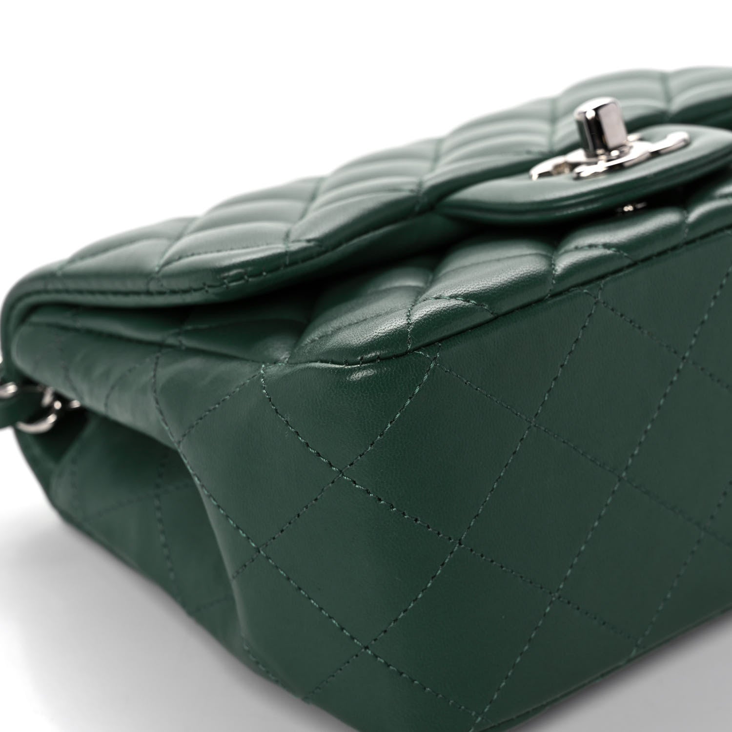 Chanel Lambskin Quilted Mini Square Flap Green 7 of 13