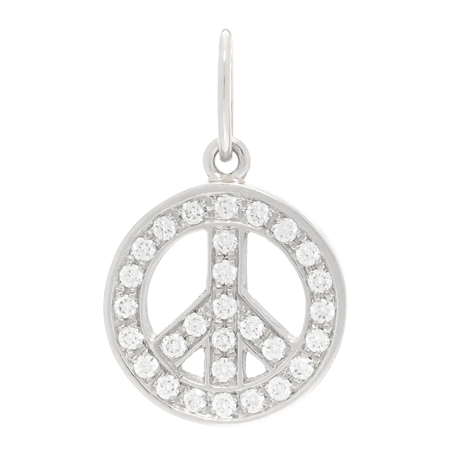 Platinum Diamond Mini Peace Charm Pendant
