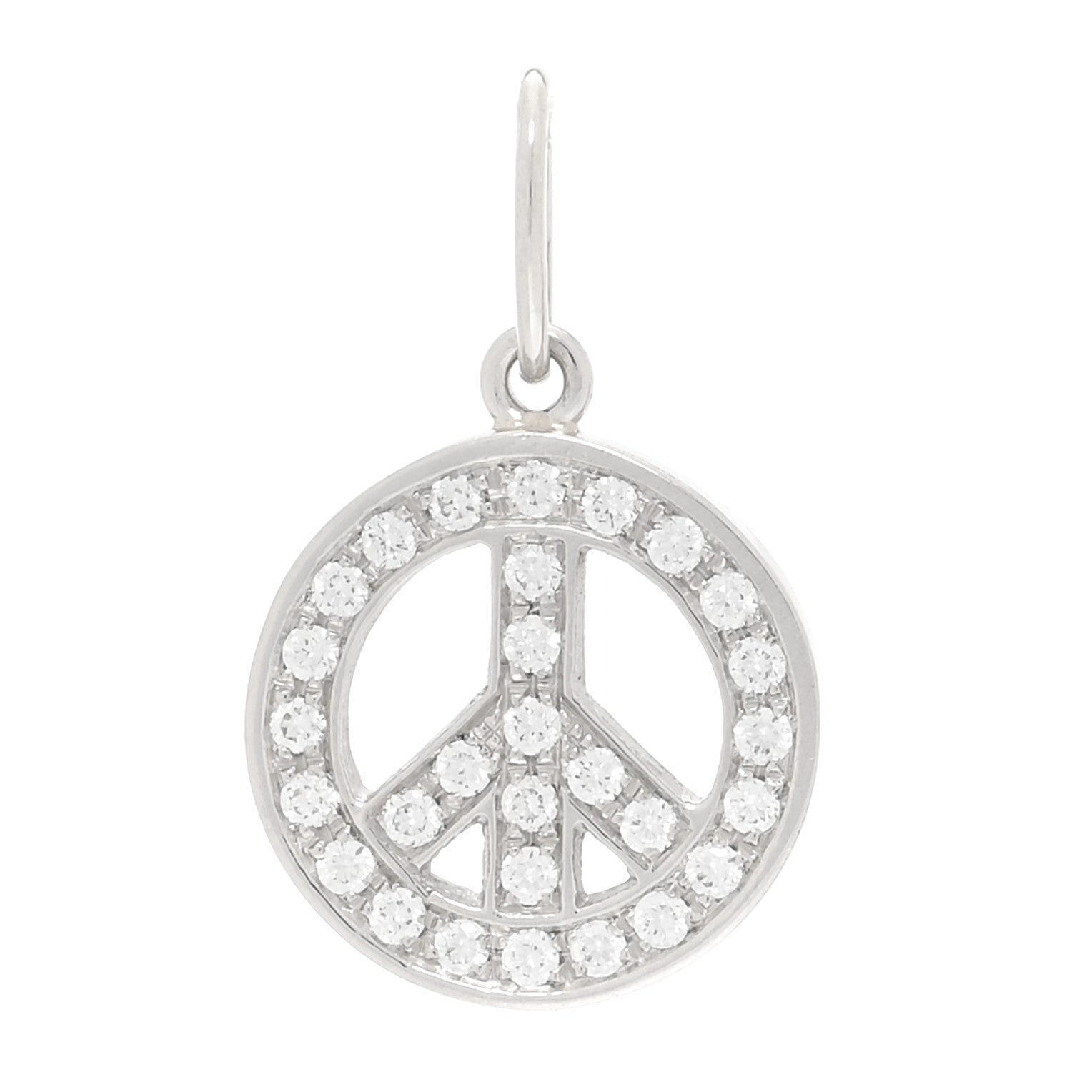 Tiffany Platinum Diamond Mini Peace Charm Pendant 1 of 4