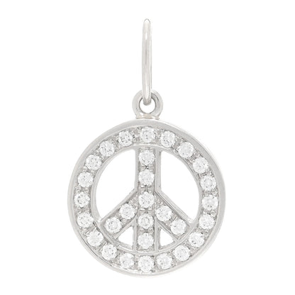 Tiffany Platinum Diamond Mini Peace Charm Pendant 1 of 4