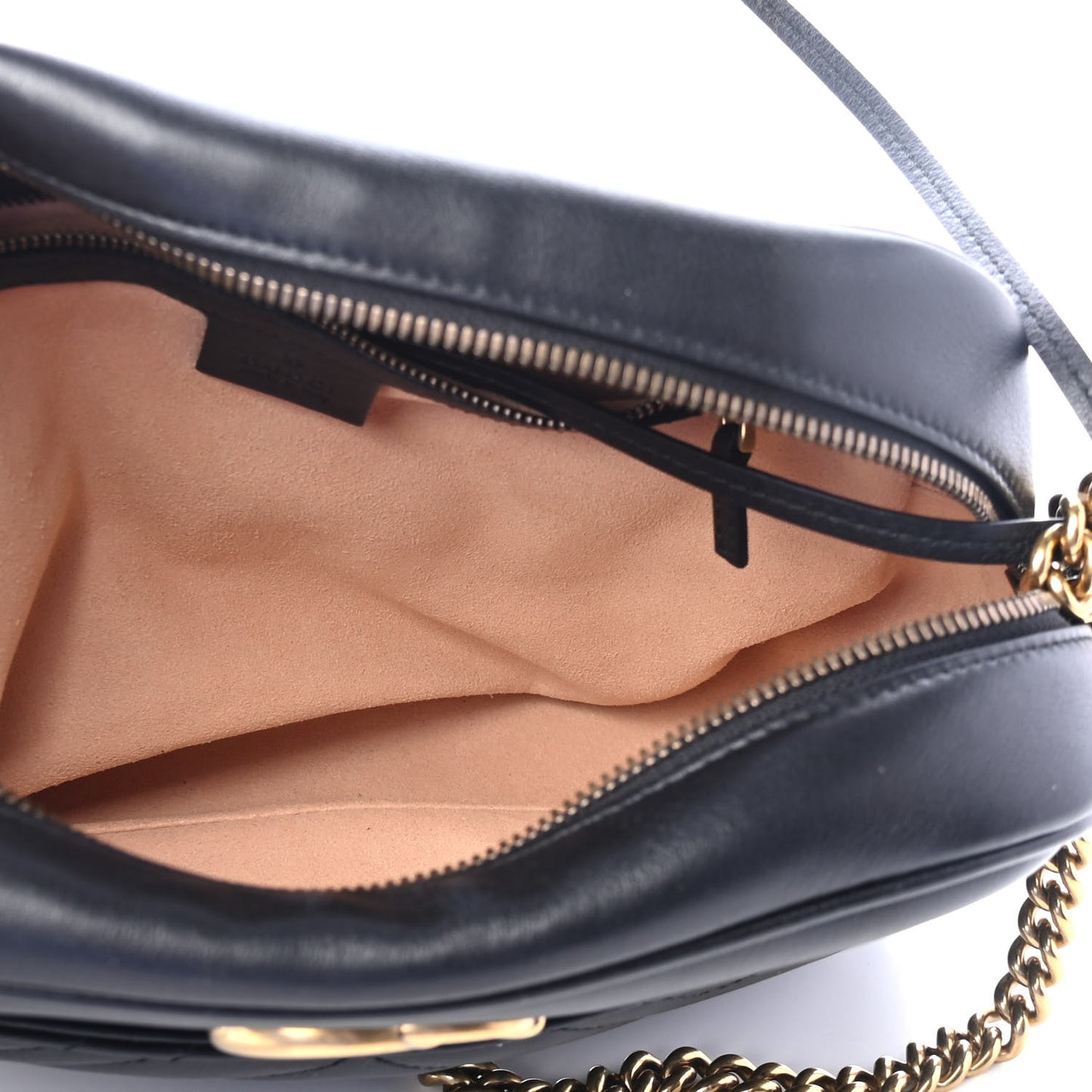 Calfskin Matelasse Medium GG Marmont Chain Shoulder Bag Black