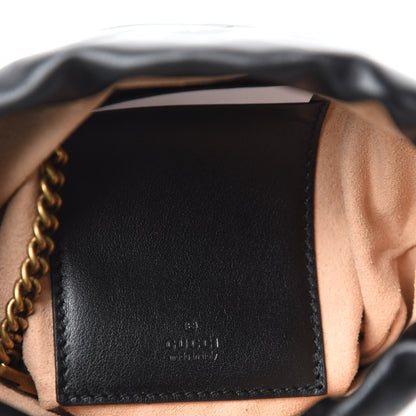 Gucci Calfskin Matelasse Mini GG Marmont 2.0 Bucket Bag Black 8 of 11