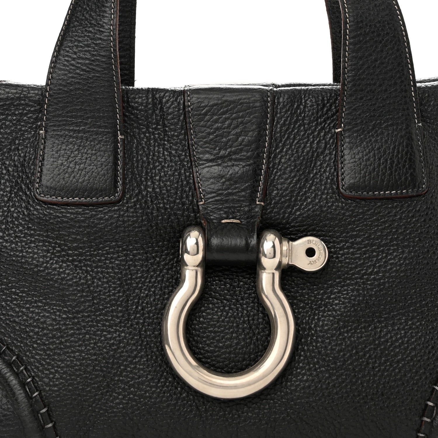 Burberry Textured Calfskin Tote Black 7 of 12