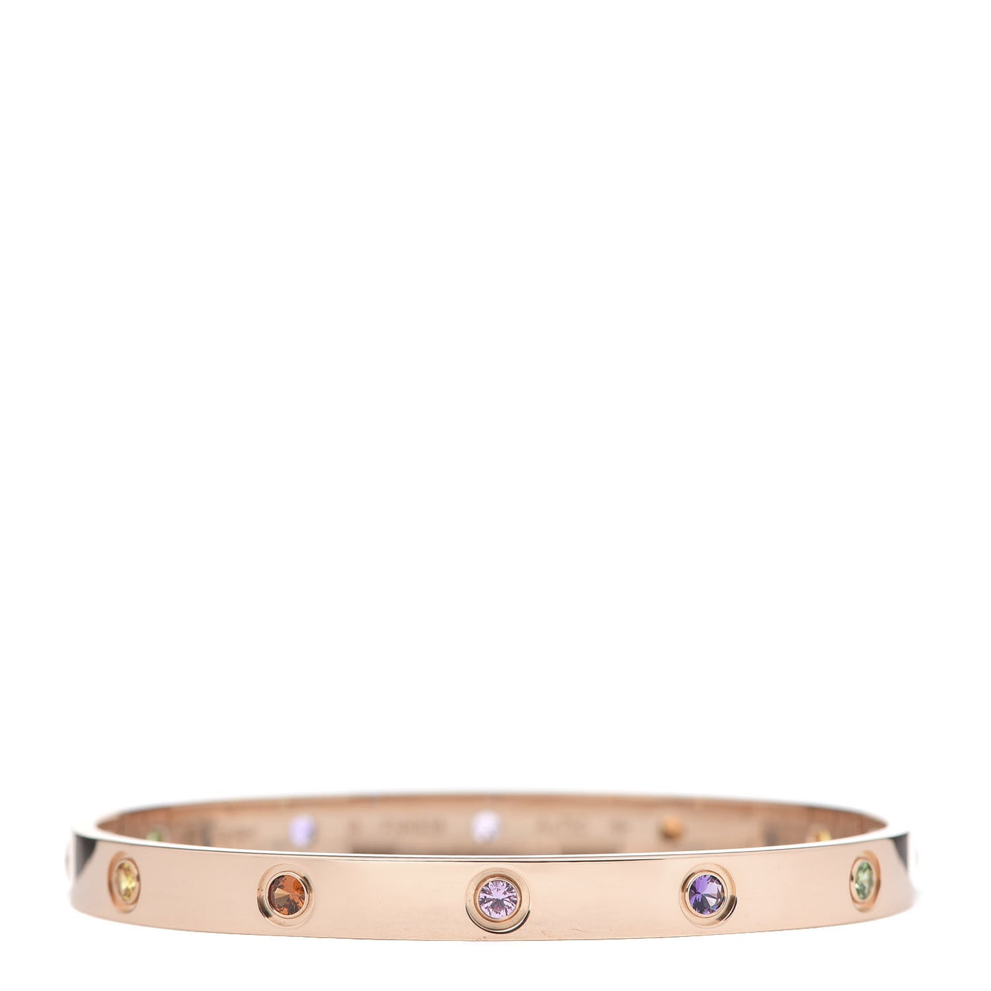 18K Pink Gold Sapphire Garnet Amethyst LOVE Bracelet 18