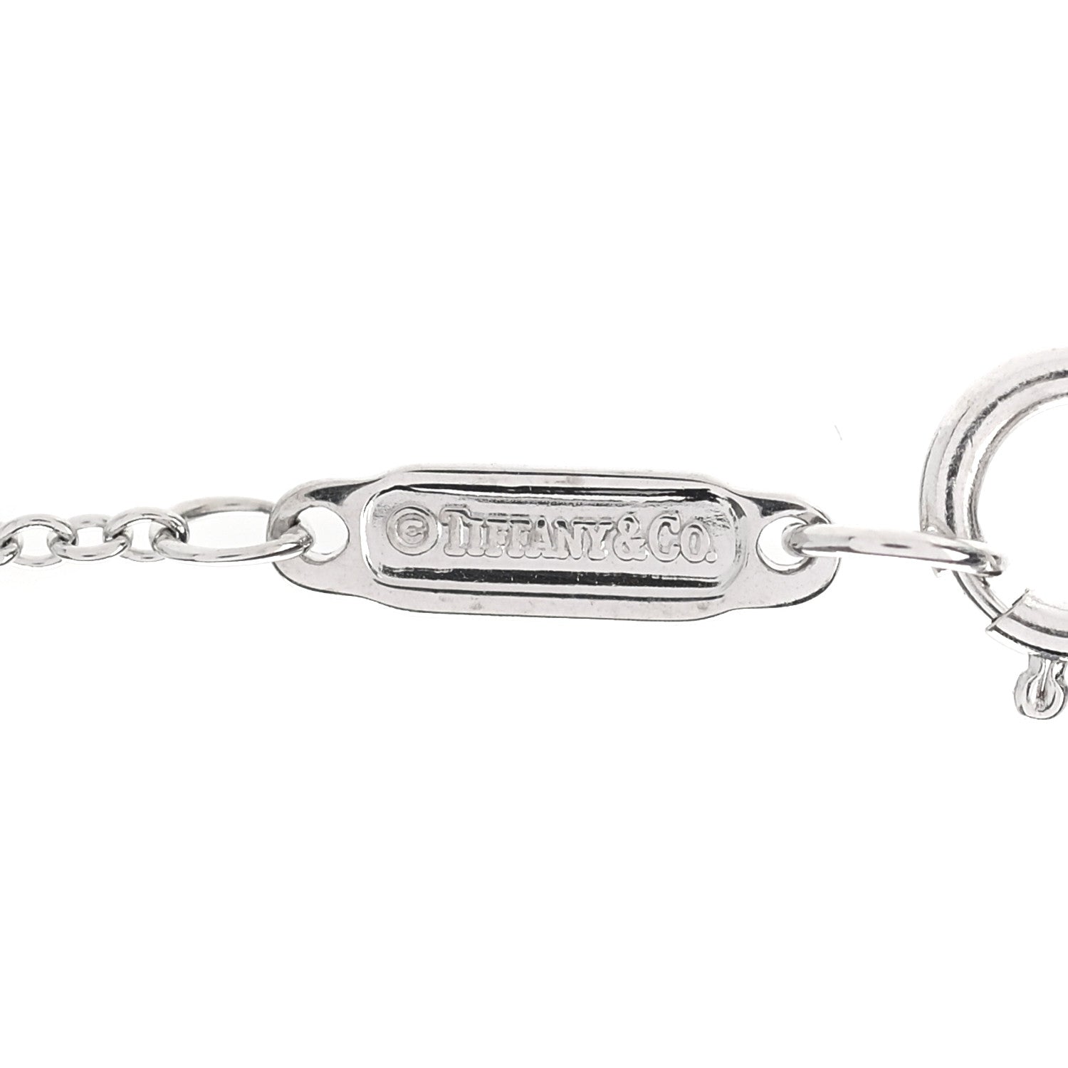 Tiffany 18K White Gold Diamond Heart Lock Pendant Necklace 5 of 6
