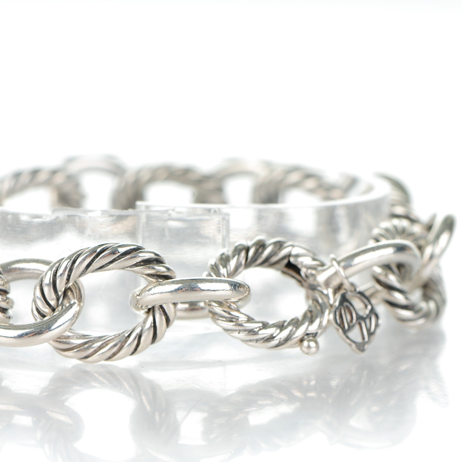 David Yurman Sterling Silver 12mm Large Oval Link Bracelet 4 of 6