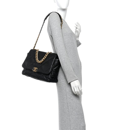 Chanel Lambskin Quilted Maxi Chanel 19 Flap Black 2 of 11