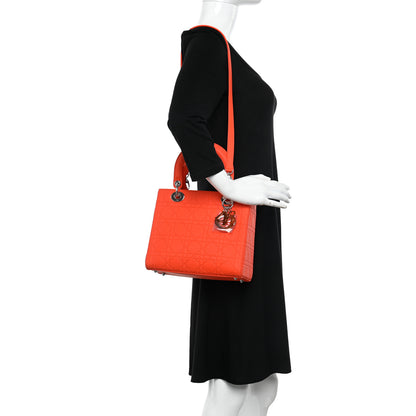 Christian Dior Ultra Matte Calfskin Cannage Medium Lady Dior Orange 2 of 13