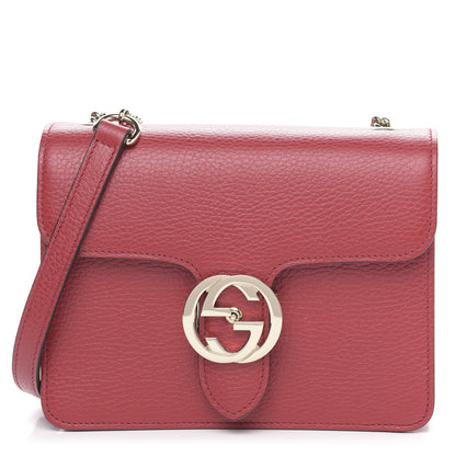 Gucci Dollar Calfskin Small Interlocking G Shoulder Bag Red 1 of 10