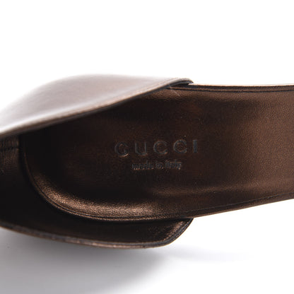 Gucci Metallic Calfskin Sandals 39.5 Bronze 6 of 9