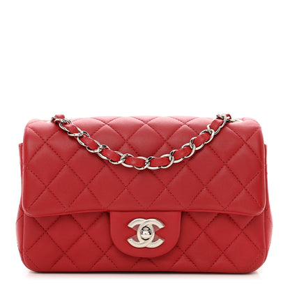 Chanel Lambskin Quilted Mini Rectangular Flap Red 1 of 11