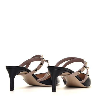 Valentino Garavani Nappa Rockstud Criss Cross 55mm Mules 35 Black Poudre 4 of 7