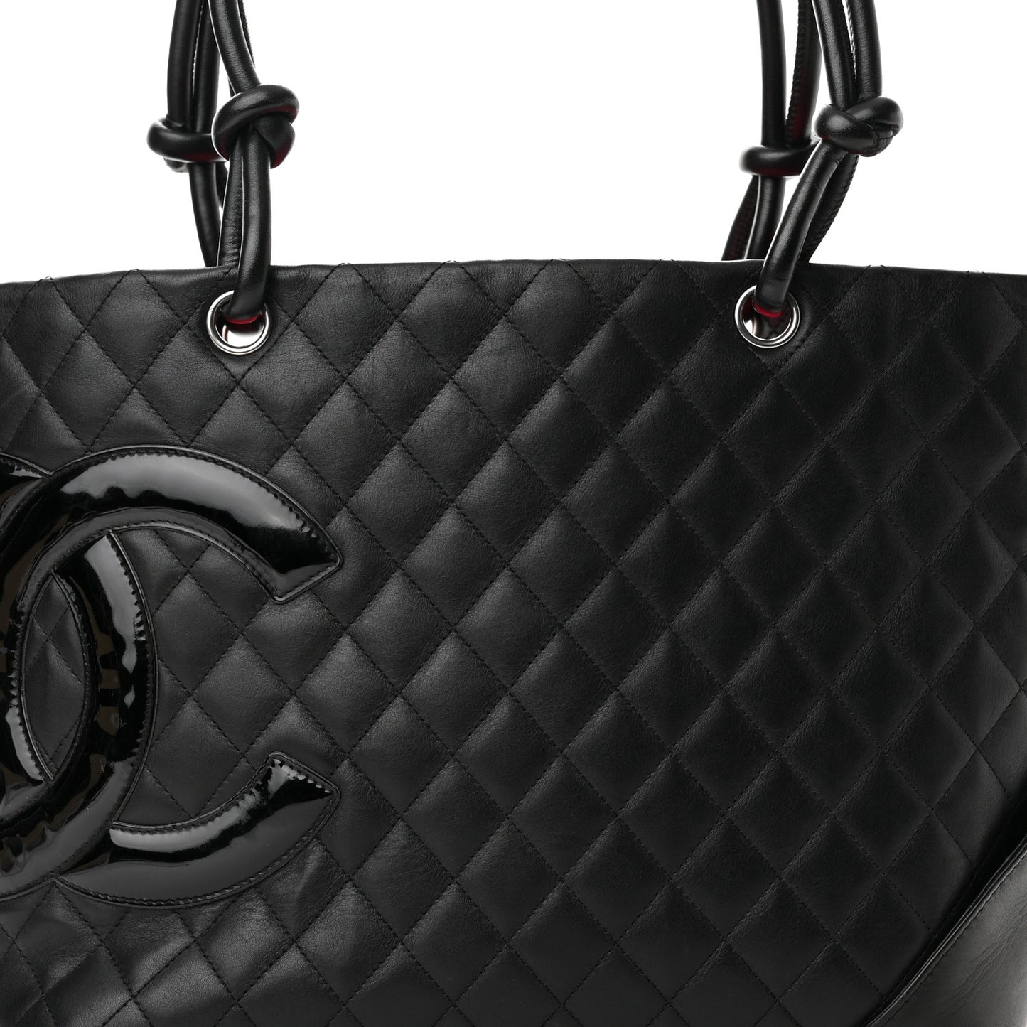 Calfskin Quilted Large Cambon Tote Black