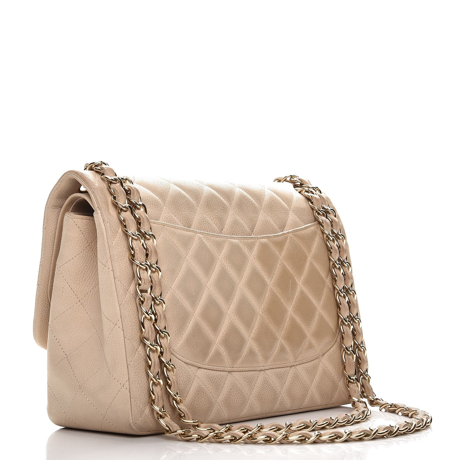 Chanel Caviar Quilted Jumbo Double Flap Light Beige 4 of 21