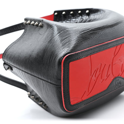 Christian Louboutin Crocodile Embossed Calfskin Spiked Mini Cabarock Shopper Tote Black 8 of 10