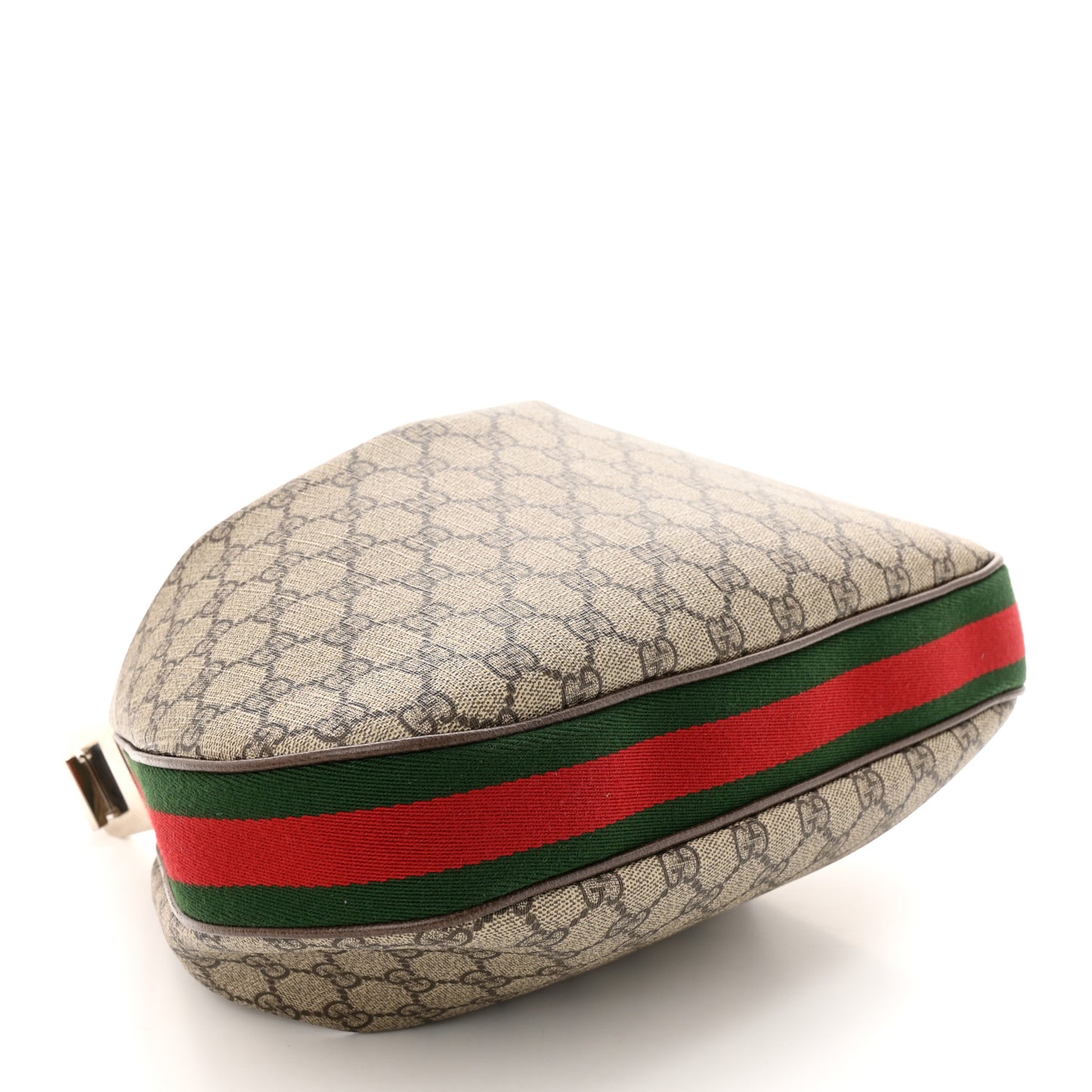 GG Supreme Monogram Textured Calfskin Web Large Attache Shoulder Bag Beige Ebony New Acero