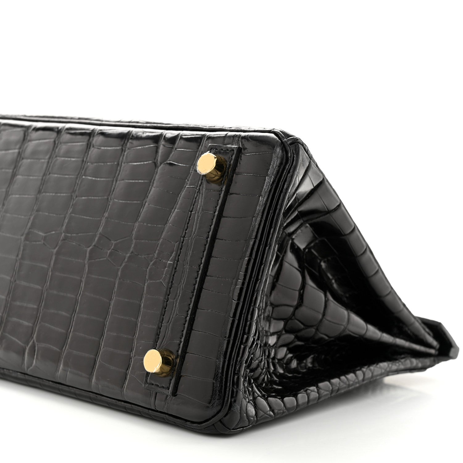 Hermes Shiny Porosus Crocodile Birkin 25 Black 11 of 11