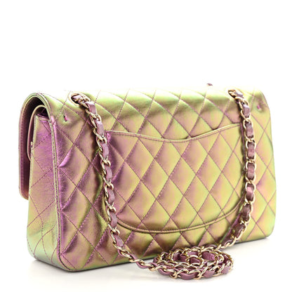 Chanel Iridescent Lambskin Quilted Medium Double Flap Purple 3 of 10