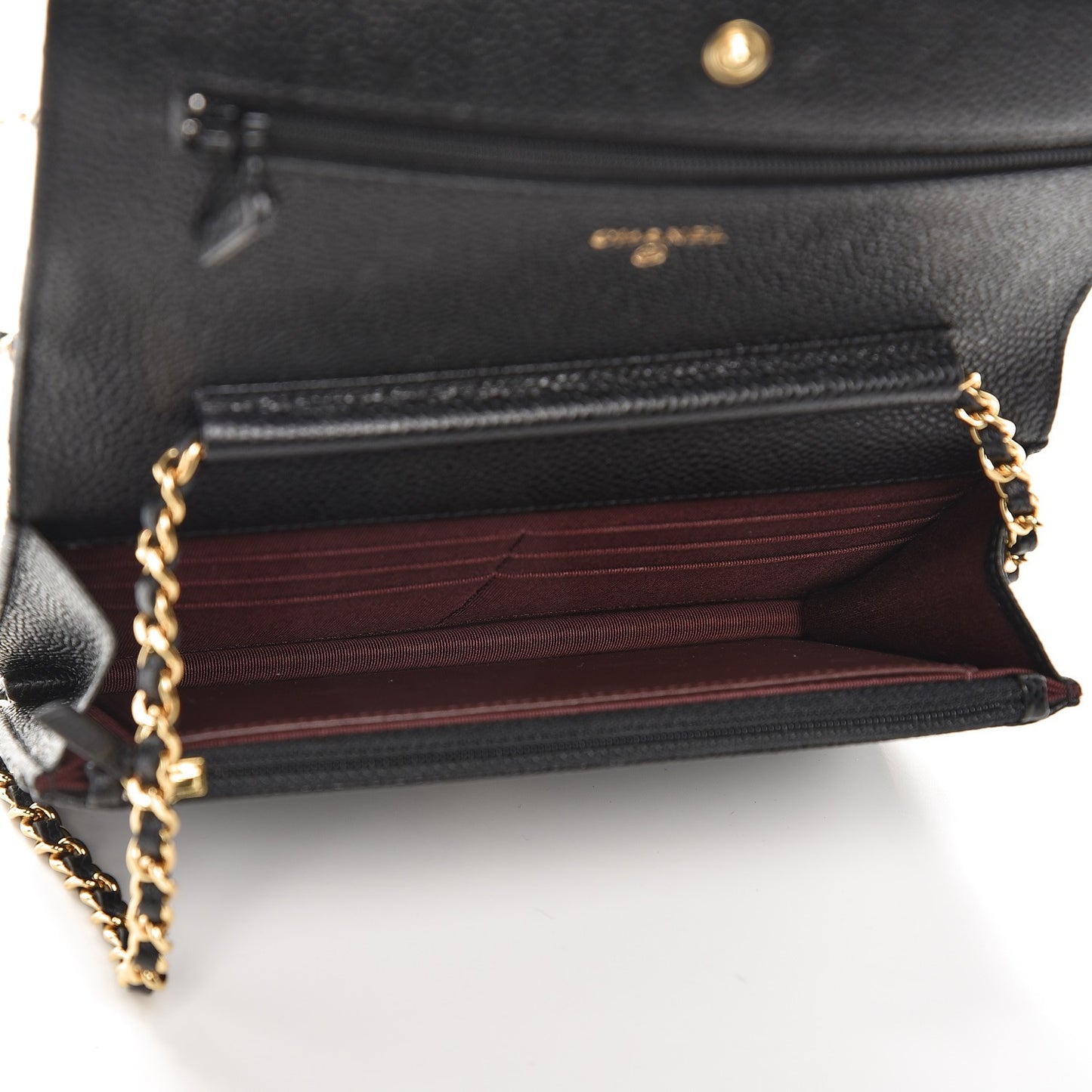 Caviar Quilted Wallet On Chain WOC Black