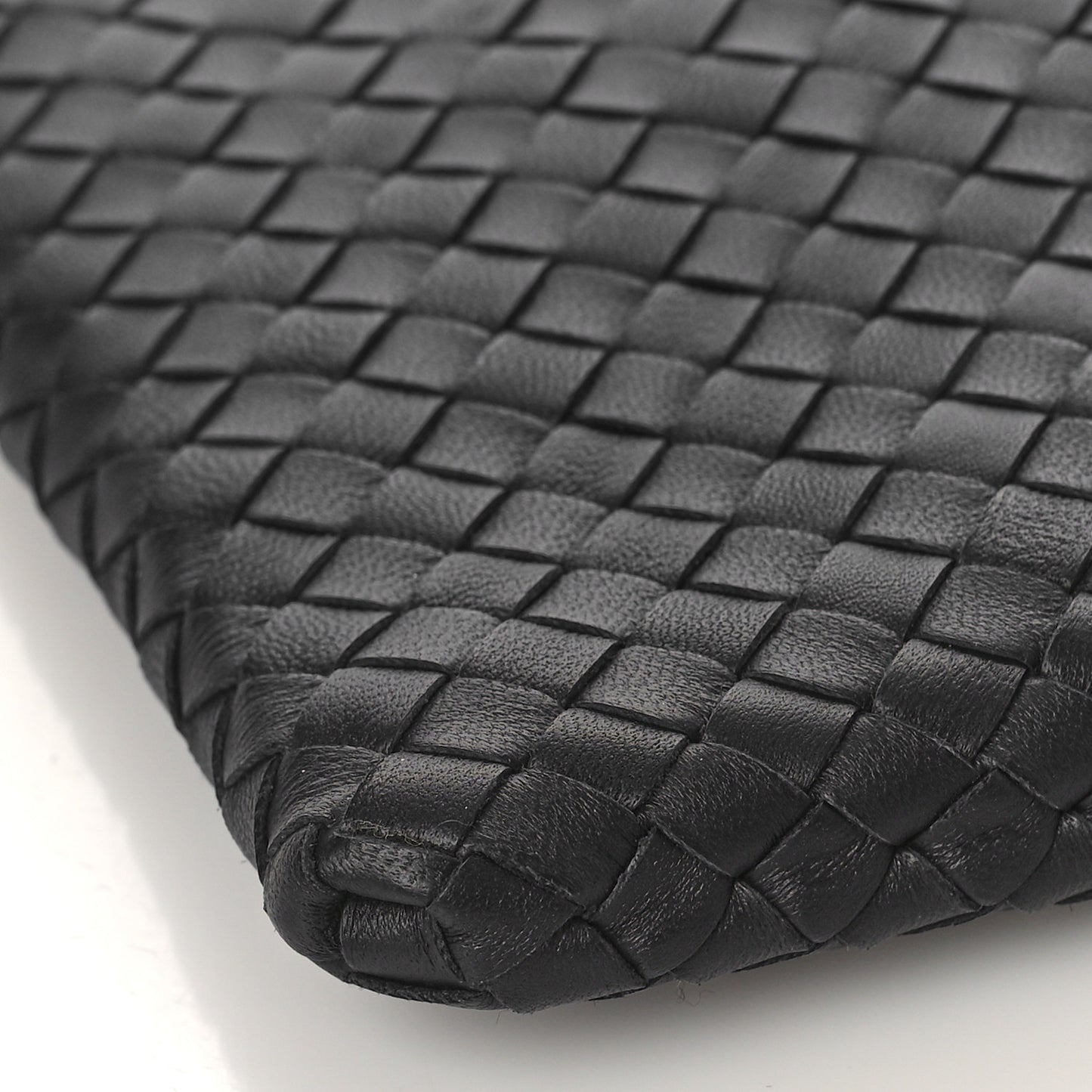 Nappa Intrecciato Medium Zip Pouch Black