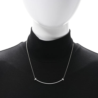 Tiffany Sterling Silver Large T Smile Pendant Necklace 2 of 4