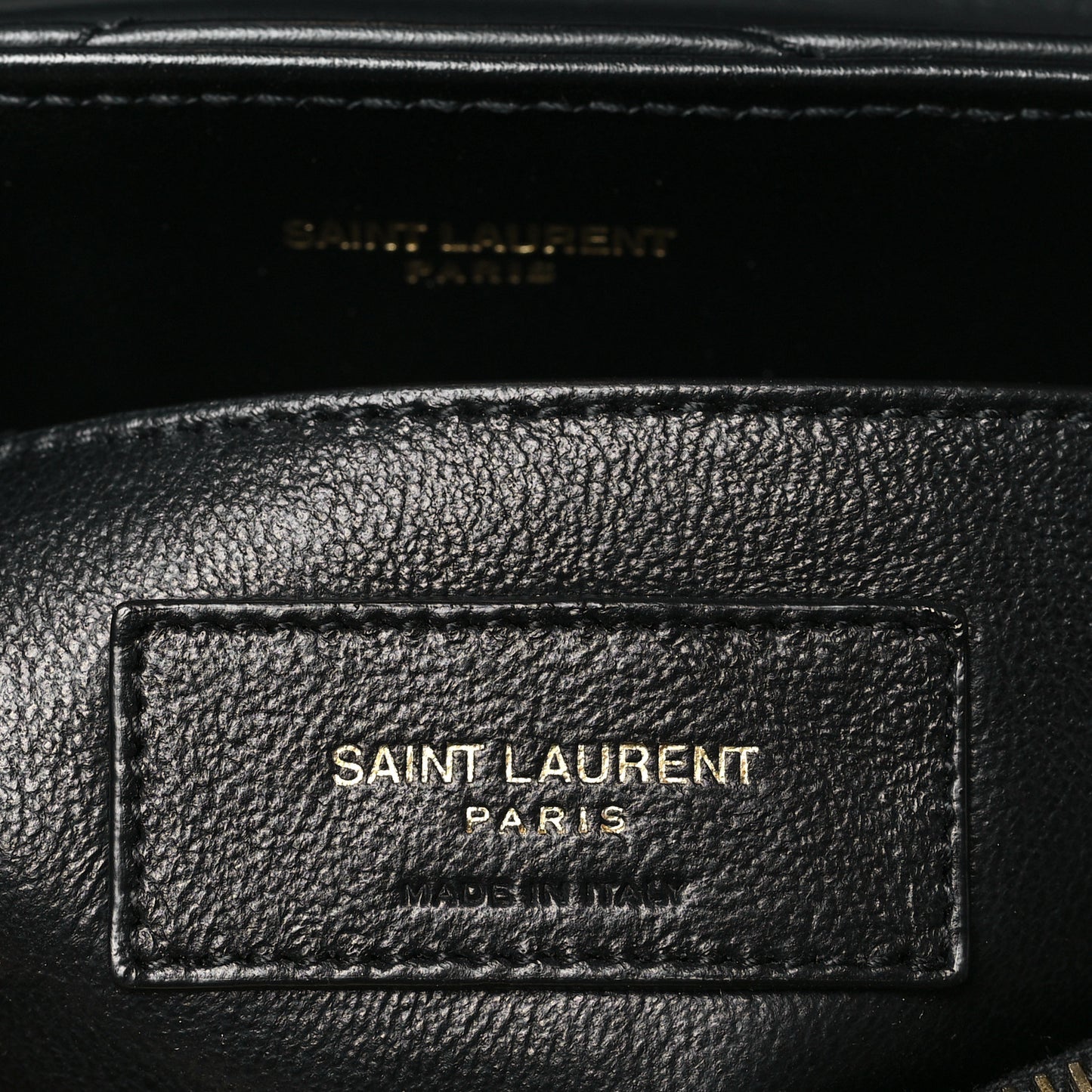 Calfskin Y Quilted Monogram Small Loulou Chain Satchel Black