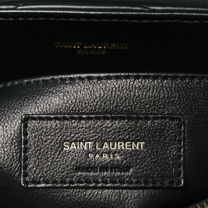 Saint Laurent Calfskin Y Quilted Monogram Small Loulou Chain Satchel Black 6 of 11
