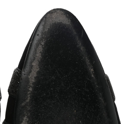 Hermes Satin Suede Goatskin Crystal Roxane Mules 39 Black 10 of 12