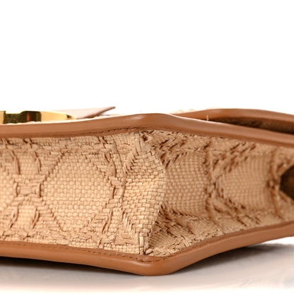 Christian Dior Raffia Calfskin 30 Montaigne Flap Bag Beige 8 of 8