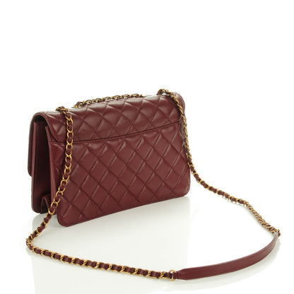 Chanel Sheepskin Quilted Large Beauty Lock Flap Burgundy 3 of 6